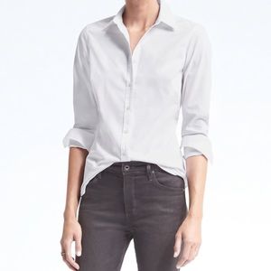 Banana Republic Riley Fit White Button up
